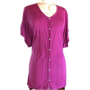 Lightweight Short Sleeve August Silk Cardigan 3X